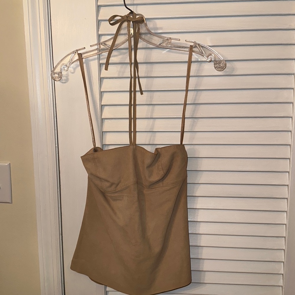 Suede strapless camisole
